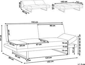 Beliani Sofa rozkładana welurowa granatowa YORK 8