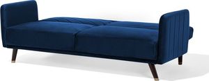 Beliani Sofa rozkładana welurowa niebieska SENJA 3