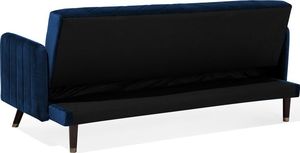 Beliani Sofa rozkładana welurowa niebieska SENJA 4