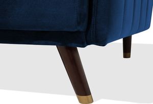 Beliani Sofa rozkładana welurowa niebieska SENJA 6