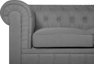 Beliani Sofa 3-osobowa duża jasnoszara CHESTERFIELD 4