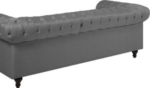 Beliani Sofa 3-osobowa duża jasnoszara CHESTERFIELD 5