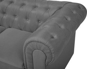 Beliani Sofa 3-osobowa duża jasnoszara CHESTERFIELD 6