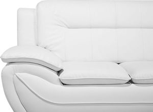 Beliani Sofa 3-osobowa biała LEIRA 4