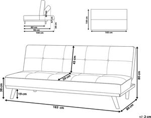 Beliani Sofa rozkładana ciemnoszara FROYA 9