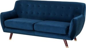 Beliani Sofa 3-osobowa welurowa niebieska BODO 2