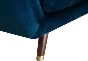 Beliani Sofa 3-osobowa welurowa niebieska BODO 5