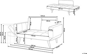 Beliani Sofa rozkładana ciemnoniebieska BREKKE 8