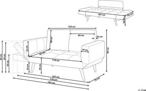 Beliani Sofa rozkładana ciemnoszara BREKKE 8