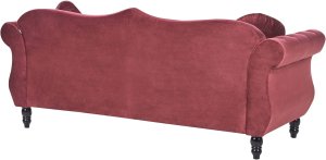 Beliani Sofa 3-osobowa welurowa bordowa SKIEN 12