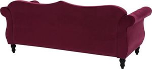 Beliani Sofa 3-osobowa welurowa bordowa SKIEN 3