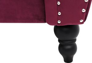 Beliani Sofa 3-osobowa welurowa bordowa SKIEN 6