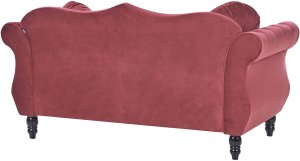 Beliani Sofa 2-osobowa welurowa bordowa SKIEN 5