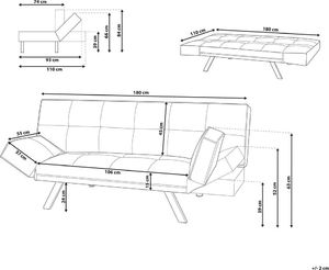 Beliani Sofa rozkładana granatowa BRISTOL 8