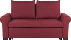 Beliani Sofa rozkładana burgundowa SILDA 1