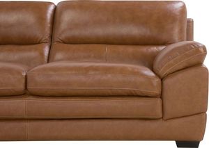 Beliani Sofa 3-osobowa skórzana złoty brąz HORTEN 4