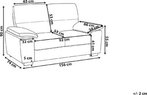 Beliani Sofa 2-osobowa ekoskóra czarna VOGAR 8