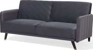 Beliani Sofa rozkładana welurowa szara SENJA 2