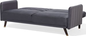 Beliani Sofa rozkładana welurowa szara SENJA 3