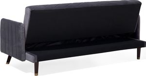 Beliani Sofa rozkładana welurowa szara SENJA 4
