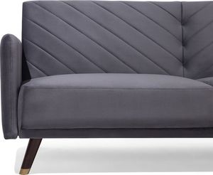 Beliani Sofa rozkładana welurowa szara SENJA 5