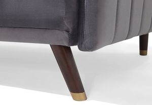 Beliani Sofa rozkładana welurowa szara SENJA 6