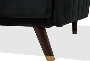 Beliani Sofa rozkładana welurowa czarna SENJA 6