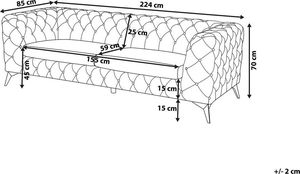 Beliani Sofa 3-osobowa welurowa szmaragdowa SOTRA 9