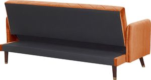 Beliani Sofa rozkładana welurowa pomarańczowa SENJA 5