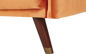 Beliani Sofa rozkładana welurowa pomarańczowa SENJA 7
