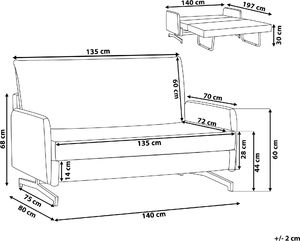 Beliani Sofa rozkładana szara BELFAST 8