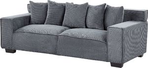 Beliani Sofa 3-osobowa sztruksowa ciemnoszara VISKAN 2