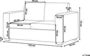 Beliani Sofa 2-osobowa czarna HELSINKI 9