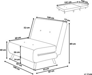 Beliani Sofa rozkładana czarna FARRIS 9