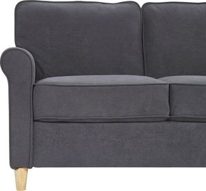 Beliani Sofa 3-osobowa welurowa szara RONNEBY 4