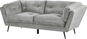 Beliani Sofa 3-osobowa welurowa szara LENVIK 2