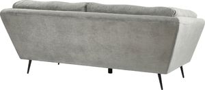 Beliani Sofa 3-osobowa welurowa szara LENVIK 3