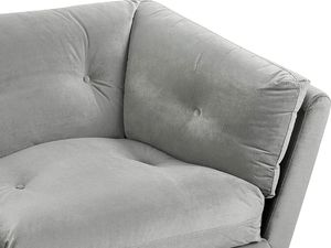 Beliani Sofa 3-osobowa welurowa szara LENVIK 5