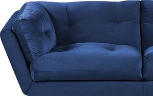 Beliani Sofa 3-osobowa welurowa niebieska LENVIK 4