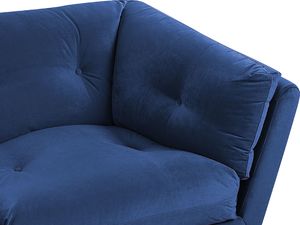 Beliani Sofa 3-osobowa welurowa niebieska LENVIK 5
