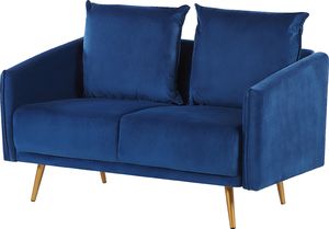 Beliani Sofa 2-osobowa welurowa niebieska MAURA 2