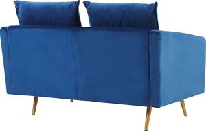 Beliani Sofa 2-osobowa welurowa niebieska MAURA 3