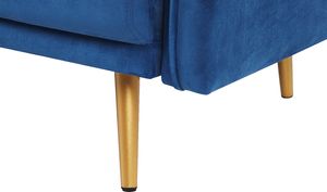 Beliani Sofa 2-osobowa welurowa niebieska MAURA 5