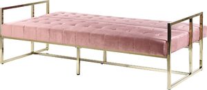 Beliani Sofa rozkładana welurowa różowa MARSTAL 4