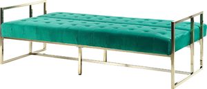 Beliani Sofa rozkładana welurowa zielona MARSTAL 4