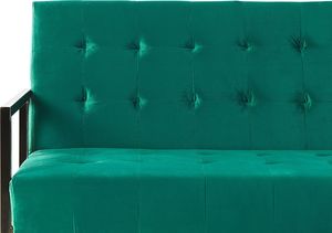 Beliani Sofa rozkładana welurowa zielona MARSTAL 6