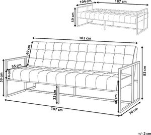 Beliani Sofa rozkładana welurowa zielona MARSTAL 7