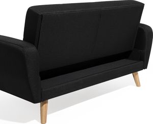 Beliani Sofa rozkładana 2-osobowa czarna FLORLI 6
