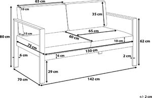 Beliani Sofa ogrodowa 2-osobowa ciemnoszara SALERNO 8