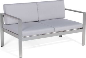 Beliani Sofa ogrodowa 2-osobowa jasnoszara SALERNO 2